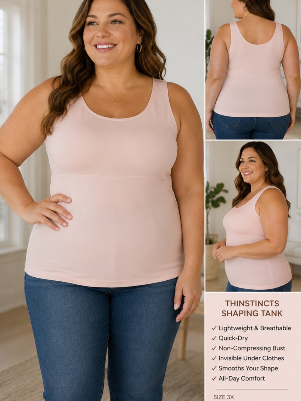 SPANX Thinstincts Shaping Tank – Blush Nude – 1X